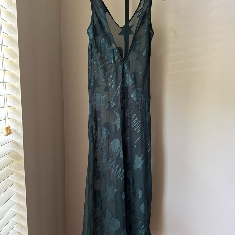 Vintage Victoria’s Secret gold label Sheer green Sleeveless slip Dress - Picture 7 of 9